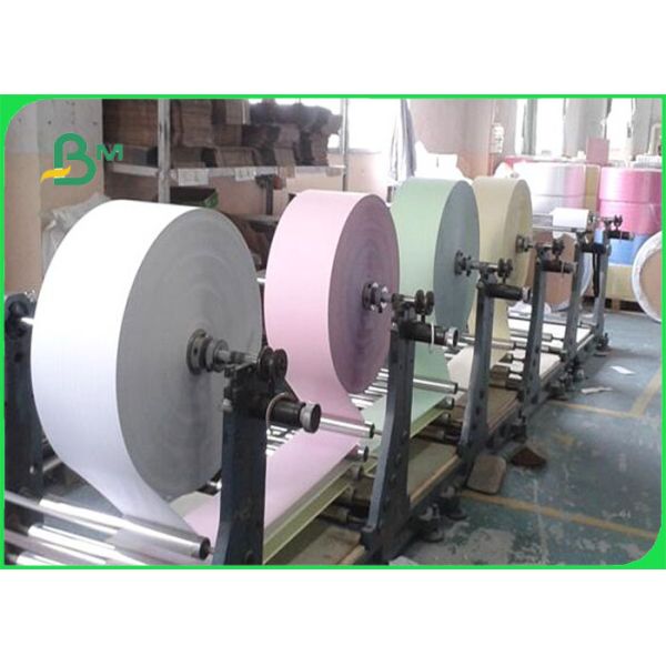 55 / 50 / 55 Gsm Offset Printing Copier Paper Rolls , Ncr 5 Colored Paper Jumbo Roll