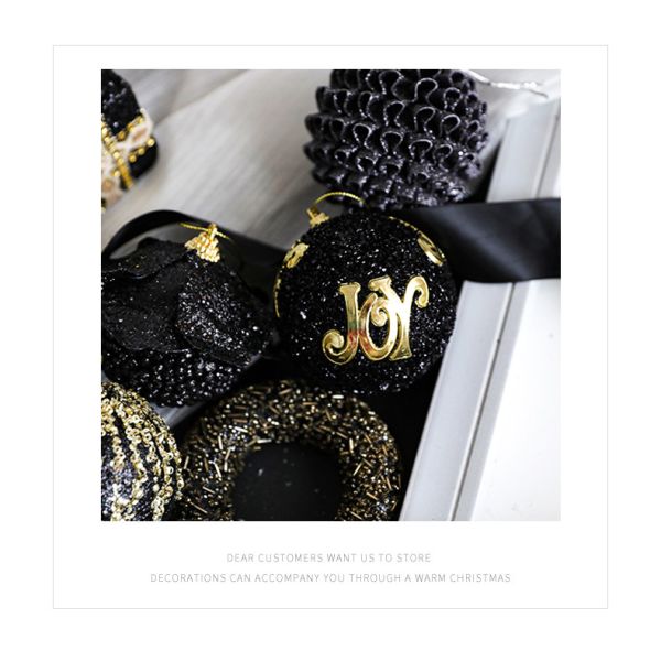 Christmas Foam Ball Classic Black Gold Series Christmas Tree Pendant Decoration
