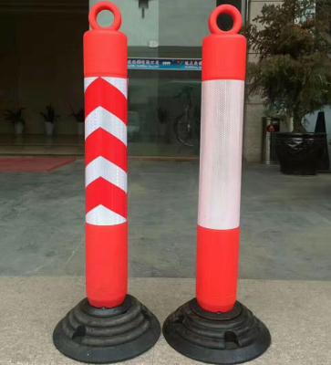 Divider High Flexible PU Warning Post Delineator Flexible Sign Posts With Rubber Base