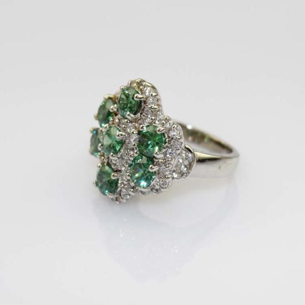 Fashion Jewelry Larger 925 Silver Ring with Created Blue Cubic Zircon Ring(FR009)