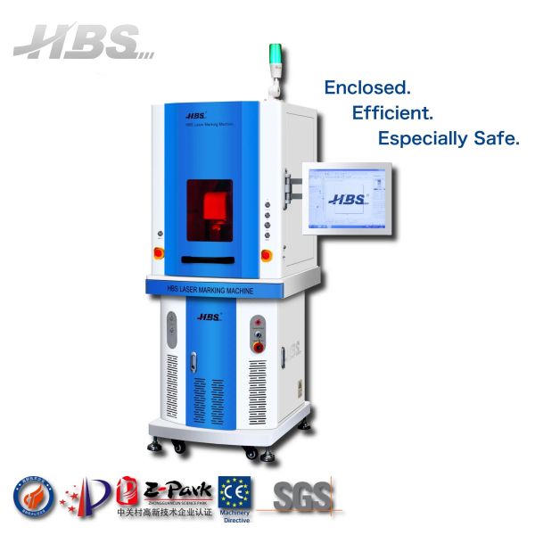 Fully Enclosed 30W Fiber Laser Marking Machine With Focus Finder Motorized Z Axis