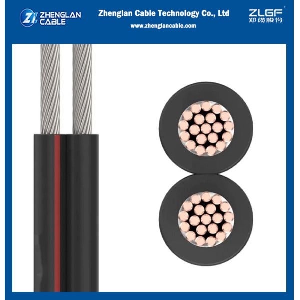 AC1KV DC 1500V Solar Cable 6 Mm2 10mm2 H1Z2Z2-K Tinned Copper Flexible Photovoltaic Solar Cable Single Row Twin Core