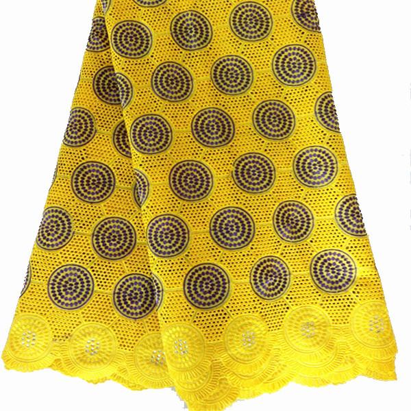Hottest New Arrival High quality 100% Cotton african lace fabrics 5yards one piece
