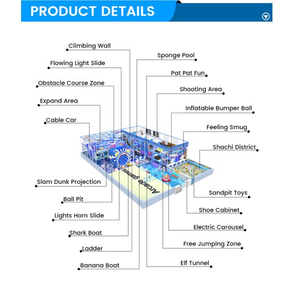 Custom Indoor Playground Equipment 280m² Ocean Theme Park