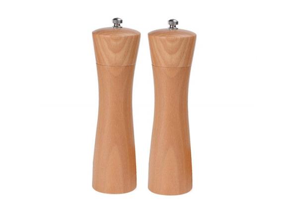 Food Grade Bamboo Wooden Salt & Pepper Mills Natural Color No Microwave
