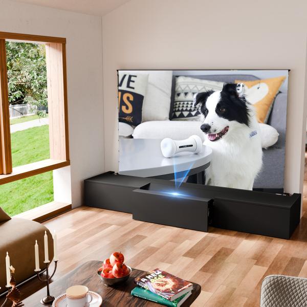 Smart Telescopic TV Cabinet Automated Sliding TV Cabinet Black