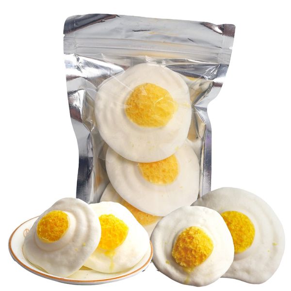 Yummy Crisp New Freeze Dried Candy Fried Egg Shape Fruit Freeze Dry Gummy Sweets