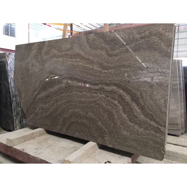 Wooden Grain Grey Wood Vein Brown Marble Gloss Floor Tiles Polished Big Slab