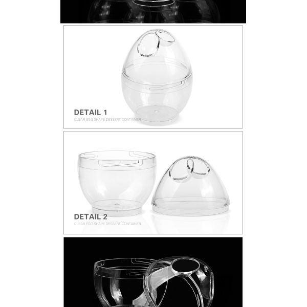 Europe-Pack new products clear disposable ps novelty egg cups for dessert