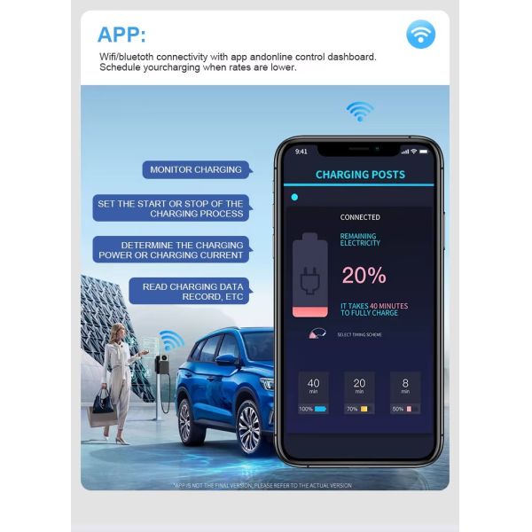 Station de recharge pour véhicules électriques de type 2 de 7 kW montée sur le mur Certifié CE