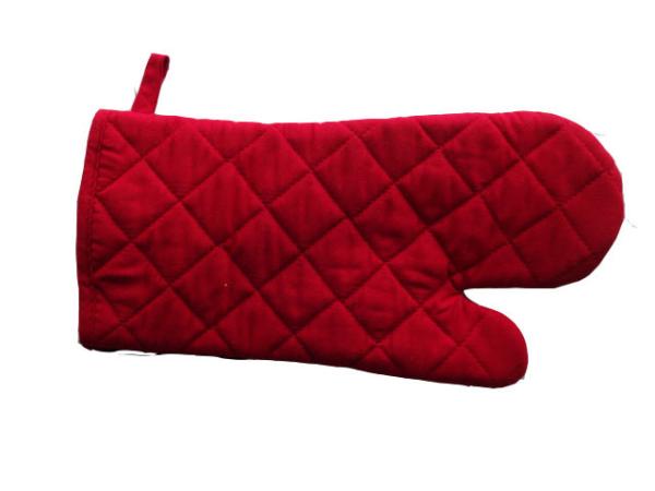 Common Solid Cheap Wholesale Oven Mitt Kitchen Potholder Quilted Kitchen Glove Red