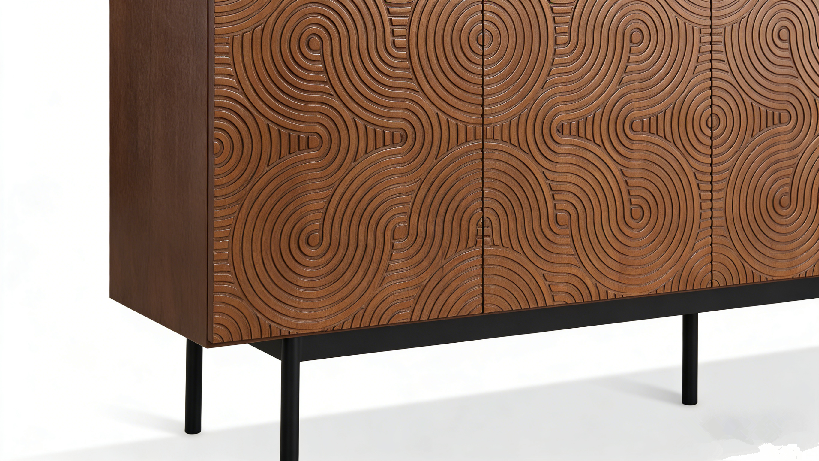 High Quality Veneer Buffet Cabinet Nordic Modern Simple Bedroom Living Room Solid Wood Storage Sideboard