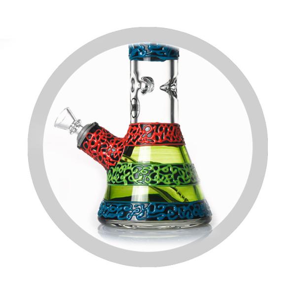 Luminouis Uv Coil Glass Bongs Heady High Quality 9mm Glass Tube  Mixed Color Hookah