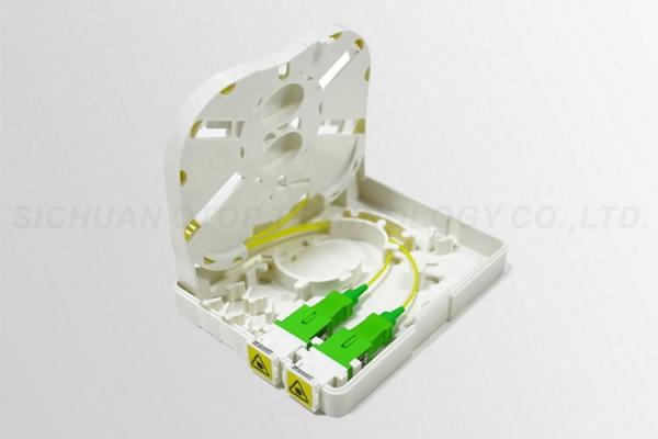 SC / APC Fiber Termination Box  2.0mm Pigtail Two Ports ABS PC Material
