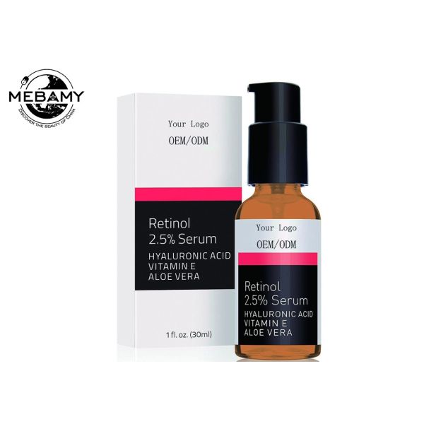 Retinol Face Serum 2.5% with Hyaluronic Acid , Aloe Vera , Vitamin E - Boost Collagen Production