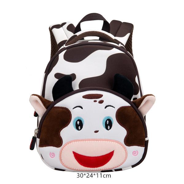 Cow Waterproof Kids Backpack Cartoon 3D Animal Kindergarten Girls Fashion Schoolbags