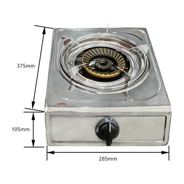 Stainless Steel Single Burner Gas Stove Kitchen Tabletop Cooker