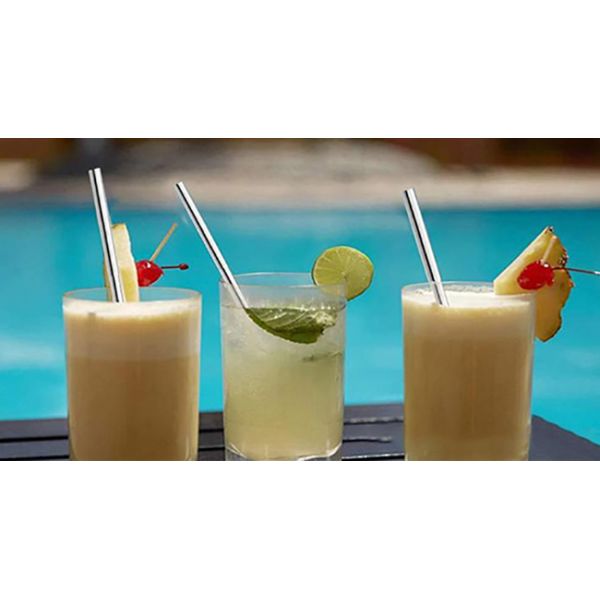 FDA Reusable Metal Straws Short , 8.5