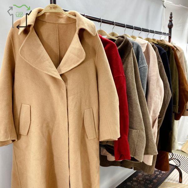 Fashion Casual Second Hand Clothes Used Double Faced Woolen Coat Ball Thrift Winter