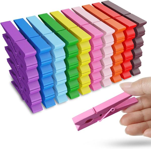 Colored Wooden Clothespins,  Color Clothes Pins for Clip Pictures Photos Decorative