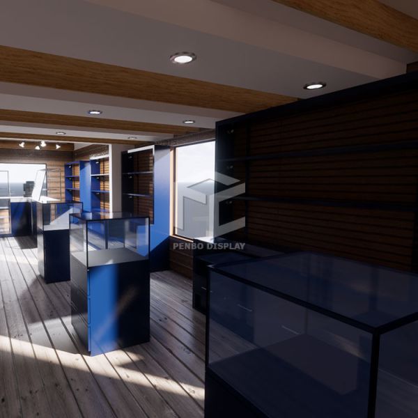 8mm Glass Cigarette Shop Display Furniture Veneered 16mm Thick MDF