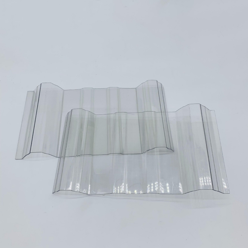 Tanrsparent Corrugated Polycarbonate For Sunroom And Roof Light Transmission UV Coating