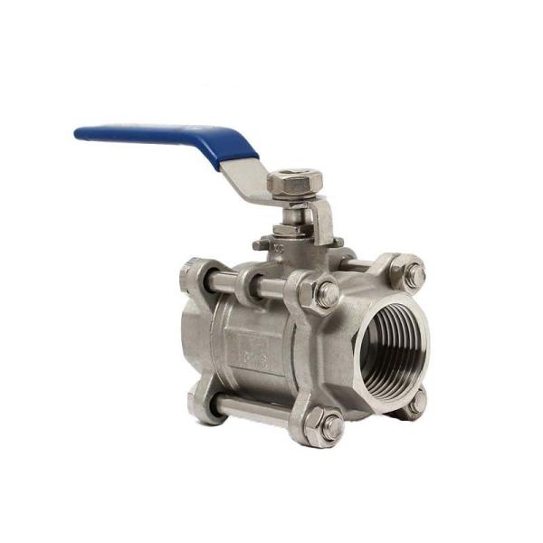 3PC Screwed Strainless Steel Ball Valve with Thread Connection Straight Through Type