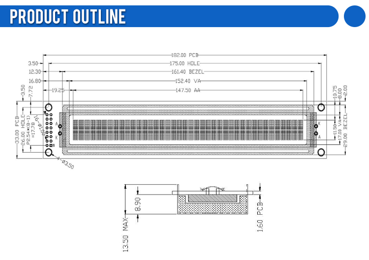 Blue Film White Letters 4002A High Brightness LCD Screen 2X40 4002 ST7066U 40*2-Character Dot Matrix Screen