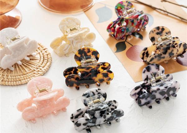 Solid color acetic acid plate grab girls hair clipper one-piece manufacturer shark clip accessories women