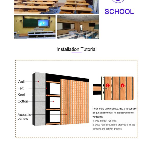 Wooden Acoustic Panels Fireproof Ceramic Aluminum Perforated Solid Wood Multi-Layer Conference Room