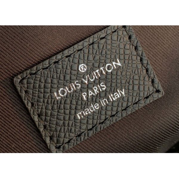 Black Square Taiga Leather Message Luxury Cross Body Bag Single Shoulder