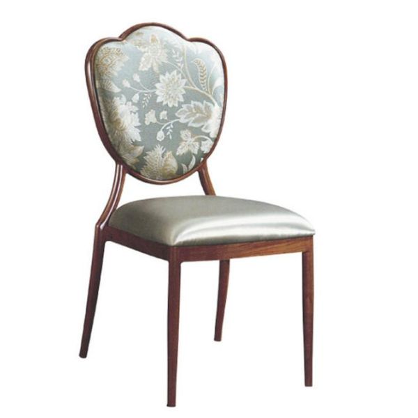 YLX-6018  Wood Imitation Round Tube Fan Shape Back Restaurant Dining Chair