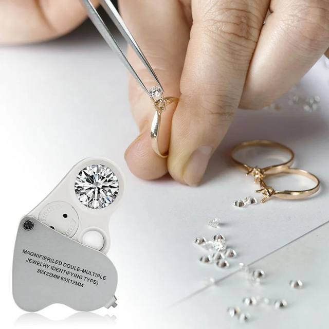 Wufan LED Magnifier Glass 30X 60X Jewelers Eye Loupe with Bright Light