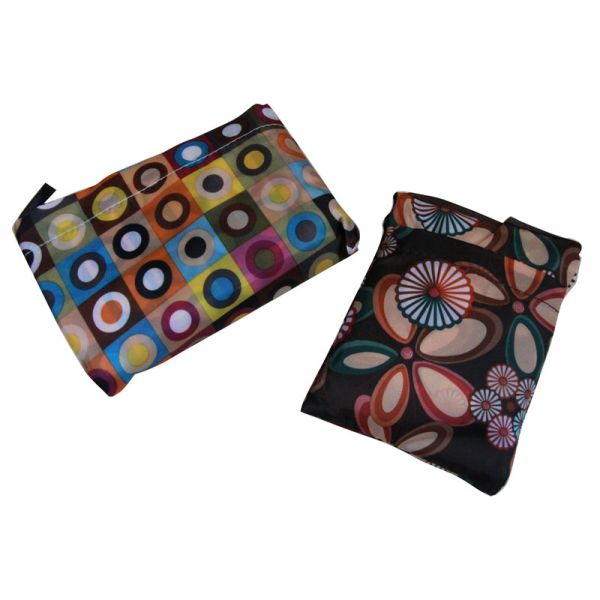 Flowered Nylon Storage Bags With Metal Chains For Gift Giving