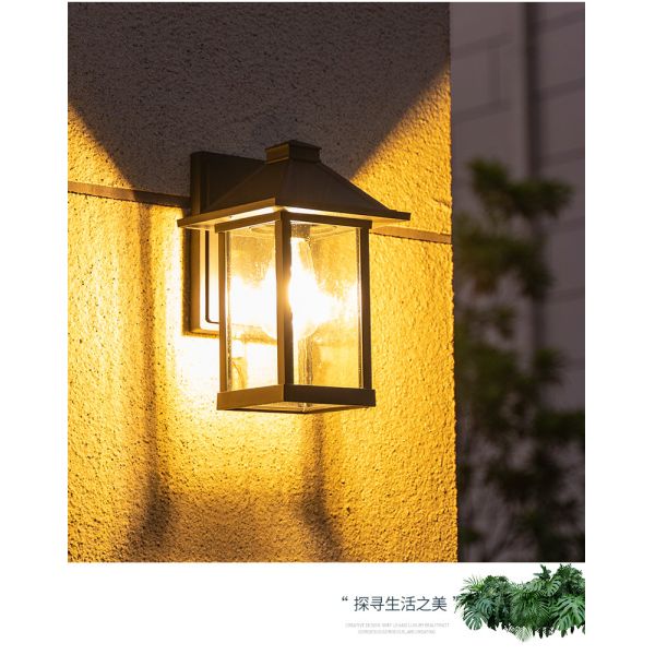Bright Outdoor Waterproof LED Wall Lights Exterior E27 Bulb 1 17x17x35cm