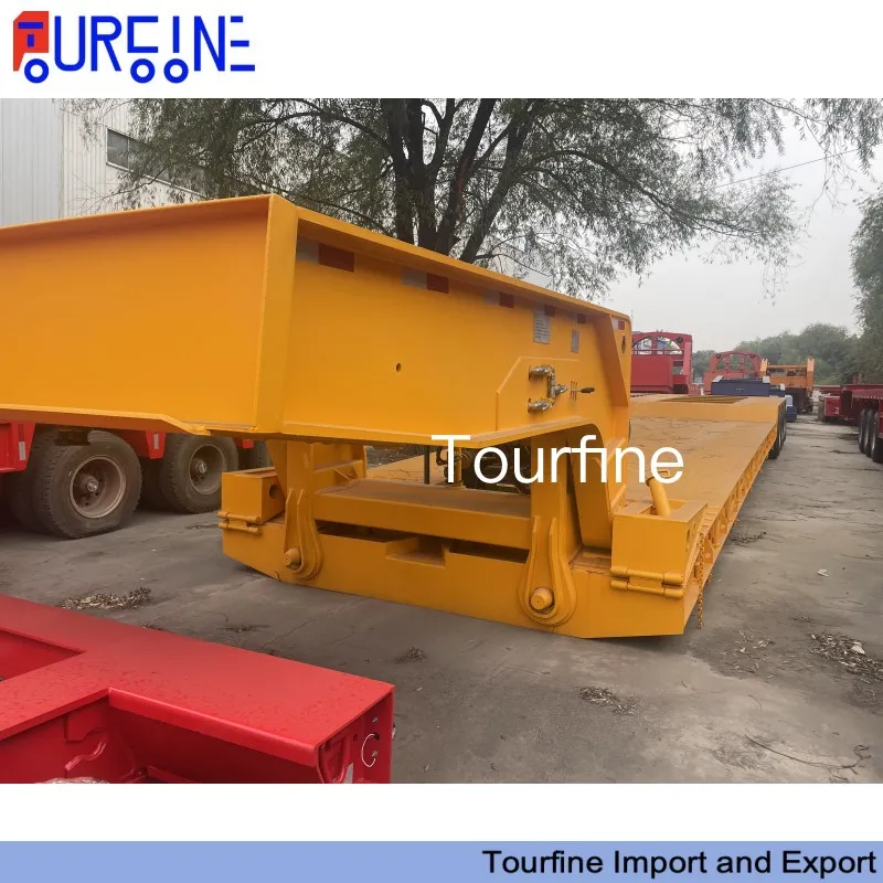 100 Ton Detachable Gooseneck Lowboy Trailer 4 Axle for Oversized Equipment Transport