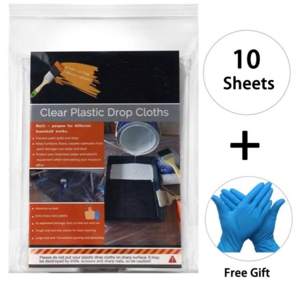 Painter Plastic Drop Cloths Sheet, Waterproof, rustproof, Anti-Dust Furniture Cover, Couch Cover, Furniture Cover