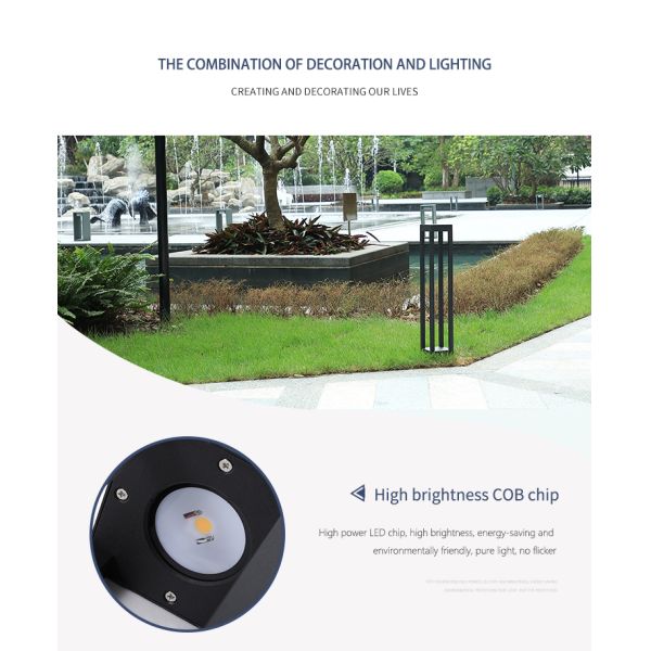 50000 Hour Working Lifetime Solar Motion Sensor Lawn Garden Lamps with Dimmer Support