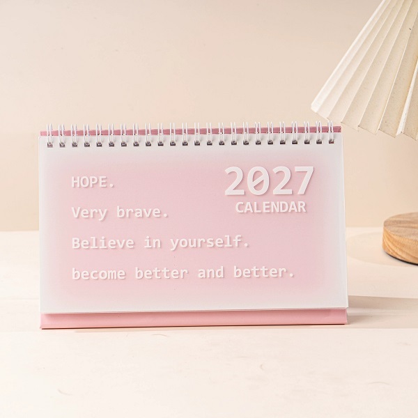 Frosted Cover Desk Calendars With Gradient Pastel Planner For Daily Planning