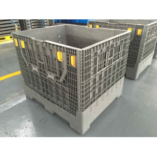 Recyclable Foldable Collapsible HDPE Plastic Mesh Plastic Large Crate Stadic Load 4 T