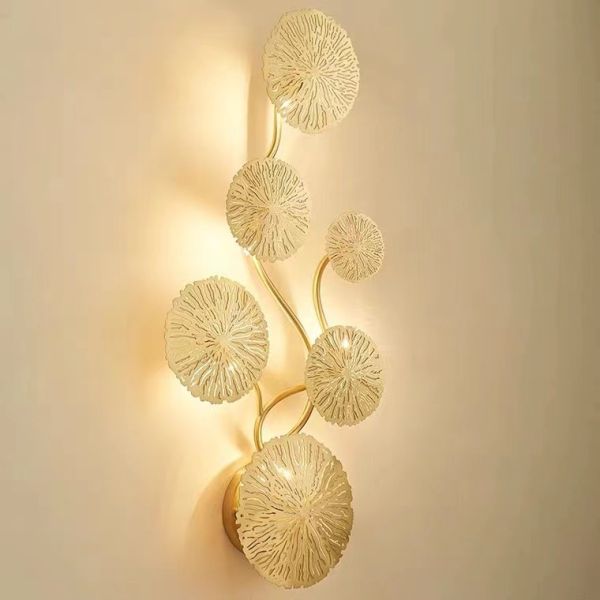 Modern Style Indoor Lighting Copper Wall Light For Hotel Bedroom Staircase Wall Lamp
