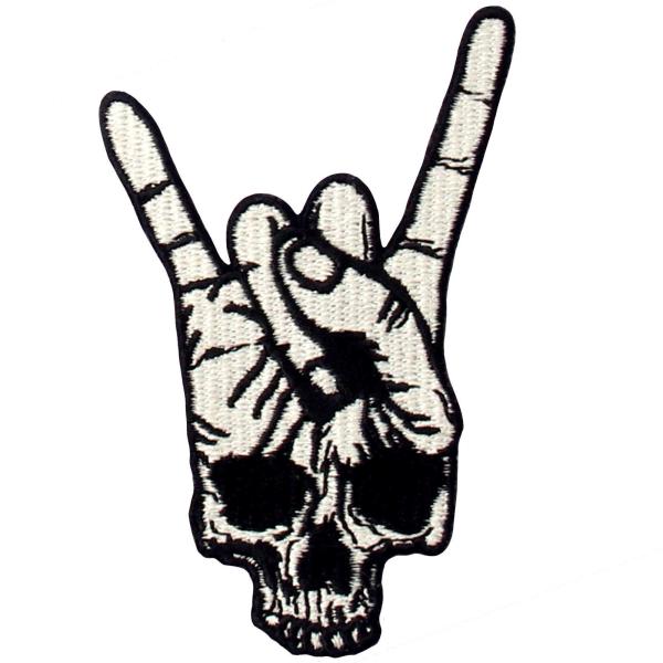 Finger Sign Motorcycle Biker Patch With Heat Cut Border
