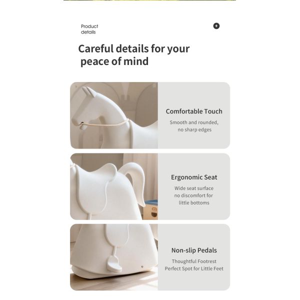 Pull-Along Rocking Horse Toy for Toddlers, 2-in-1 Ride-On & Rocking Horse, Eco-Friendly PE Material, Safe Baby Ride-On Toy for Indoor & Outdoor Play