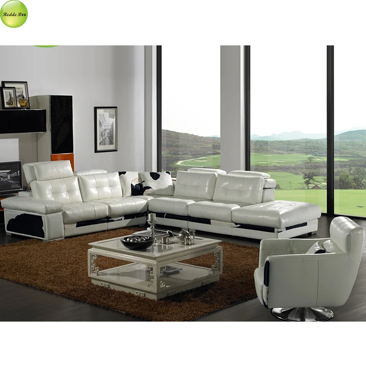 Redde Bee Luxury Leather Corner Sofa: Modern Design, Elevates Living Room Elegance