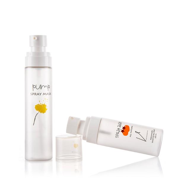 Garrafas plásticas vazias de cosméticos recicláveis para cuidados com a pele