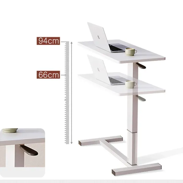 Adjusted Yes Bedside Desk Mobile Rolling Laptop Stand Overbed Table with Wheels and Height Adjustable Tray for Sofa Side