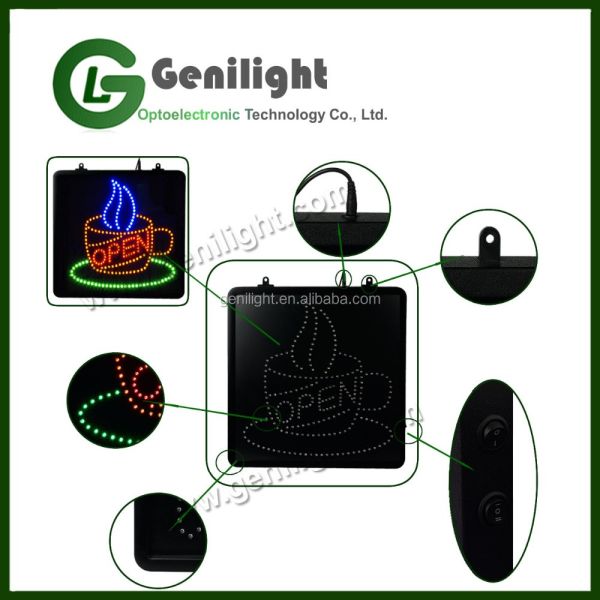 ABS Open-mold/Aluminium Alloy Material Mobile Phone Shop LED Sign With Remote Control