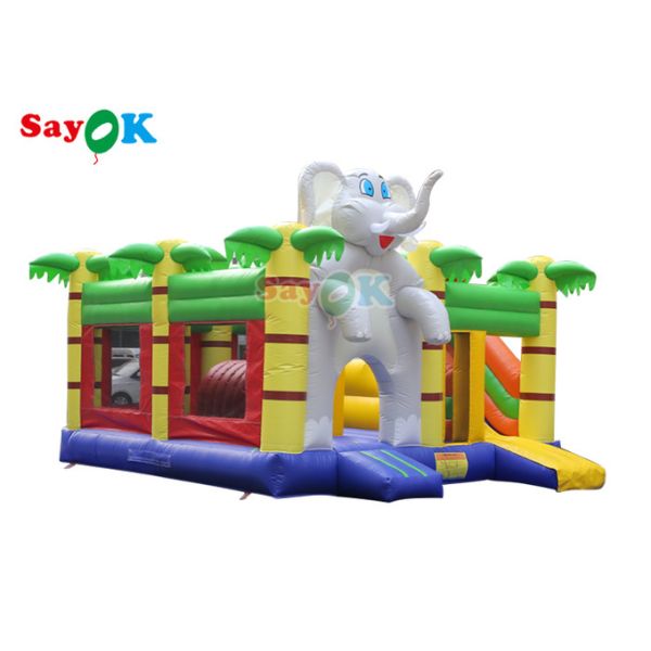 Замки милой темы зоопарка раздувные отскакивая скача игры скольжения хвастуна Inflable дома для детей