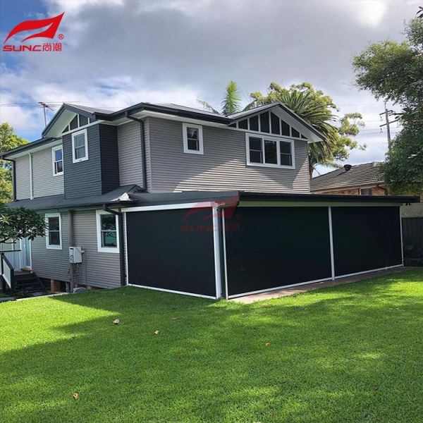 防水 Zip Track スクリーンブラインド パティオ ロールアップ シェード 窓 屋外 ローラーブラインド