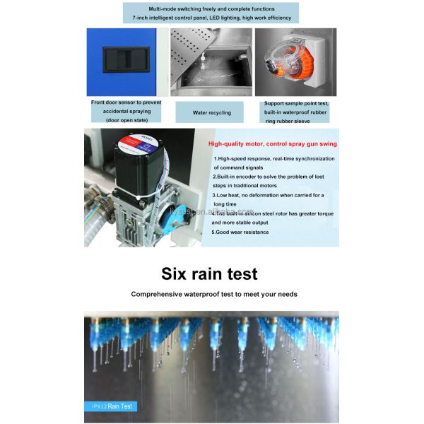 LIYI CE Approved IPX5 IPX6 Automatic Touch Screen Water Shower Test Chamber for Waterproof Testing for Electronic test
